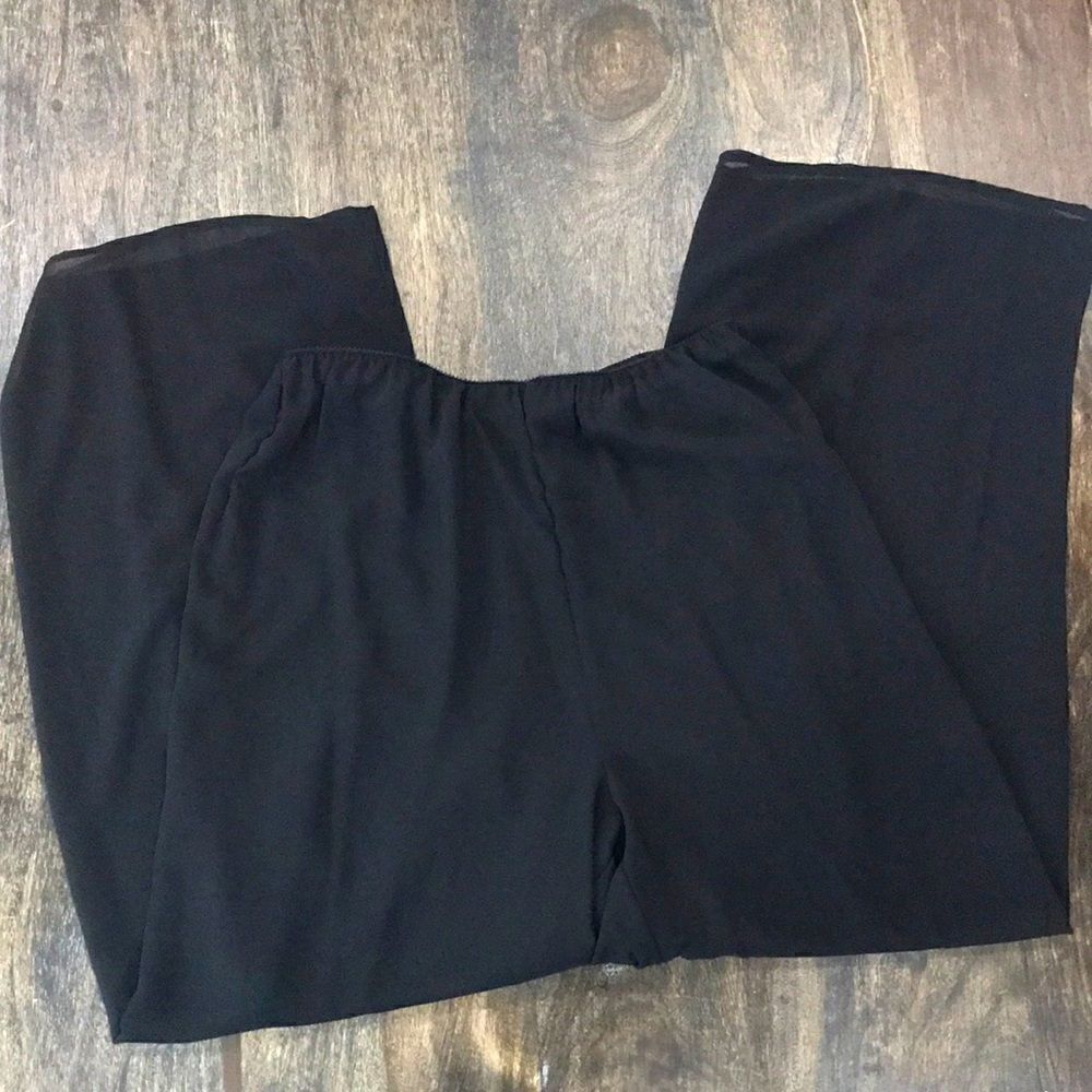 Alex Evenings Flowy Wide Leg Dress Pant, Medium, Black